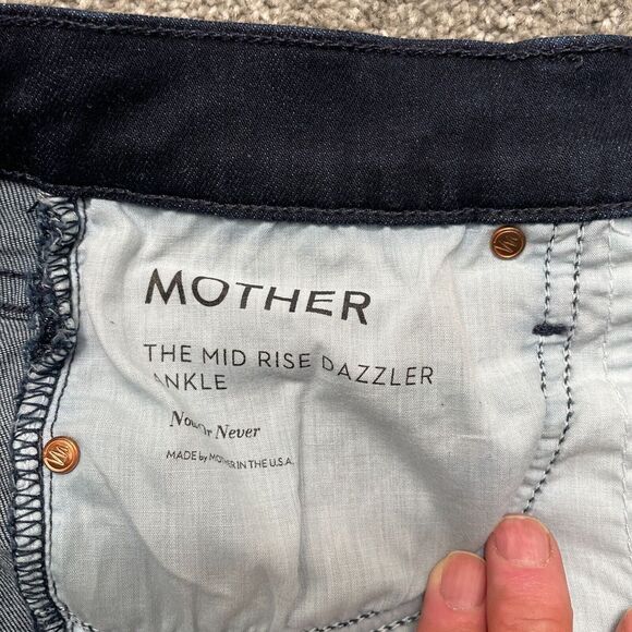 Mother Jeans Adult 29 Blue Dark Wash Dazzler Ankle Mid Rise Stretch Ladies - Picture 8 of 16